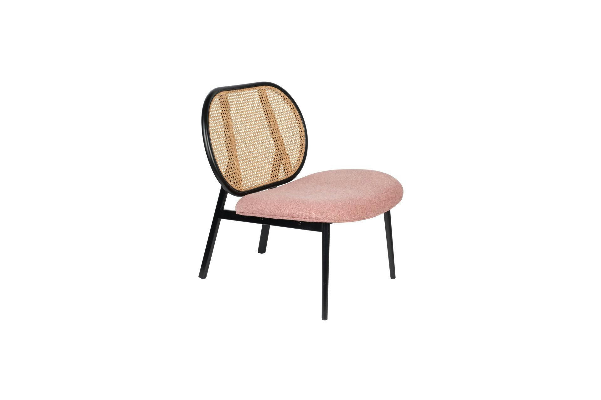 LOUNGE SPIKE - Chaise en rotin rose