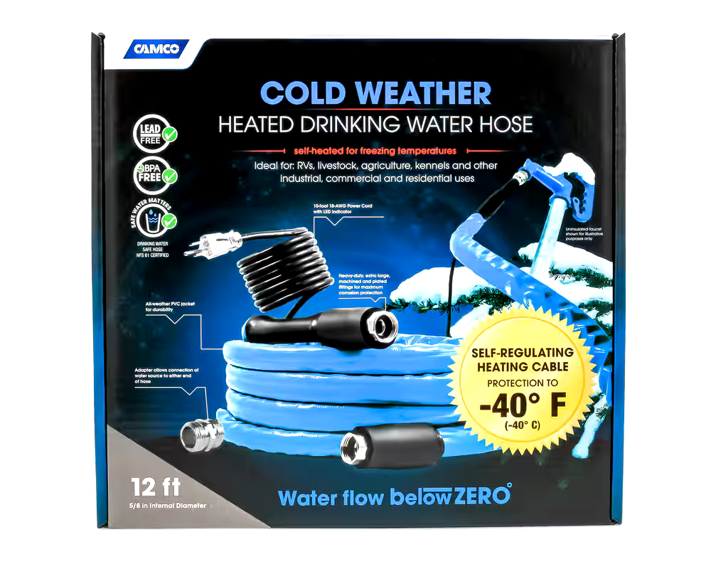 Camco -40 Heated Drinking Water Hose, 12-ft