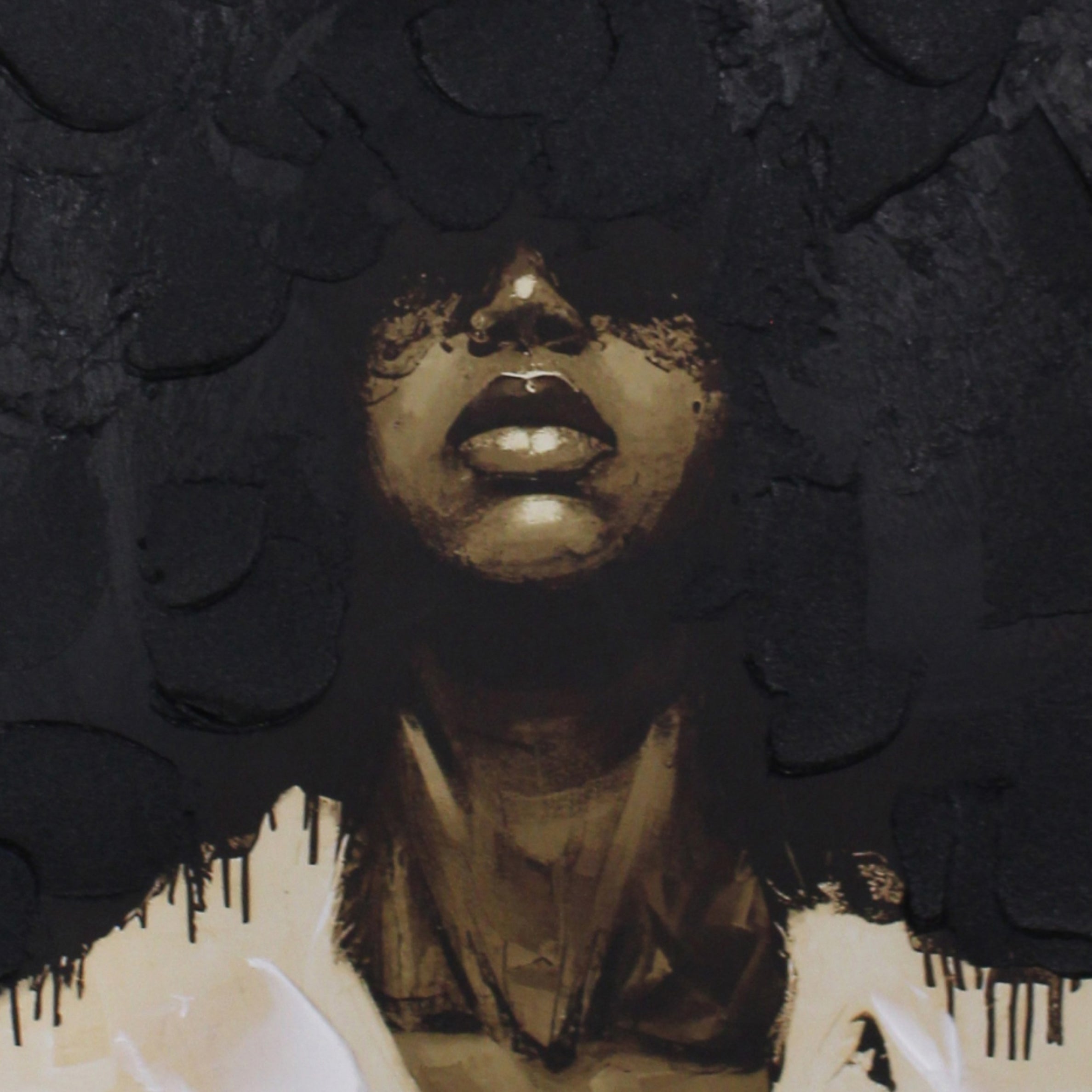 Kersten Canvas Wandschilderij 120 x 80 cm - Beige / Zwart