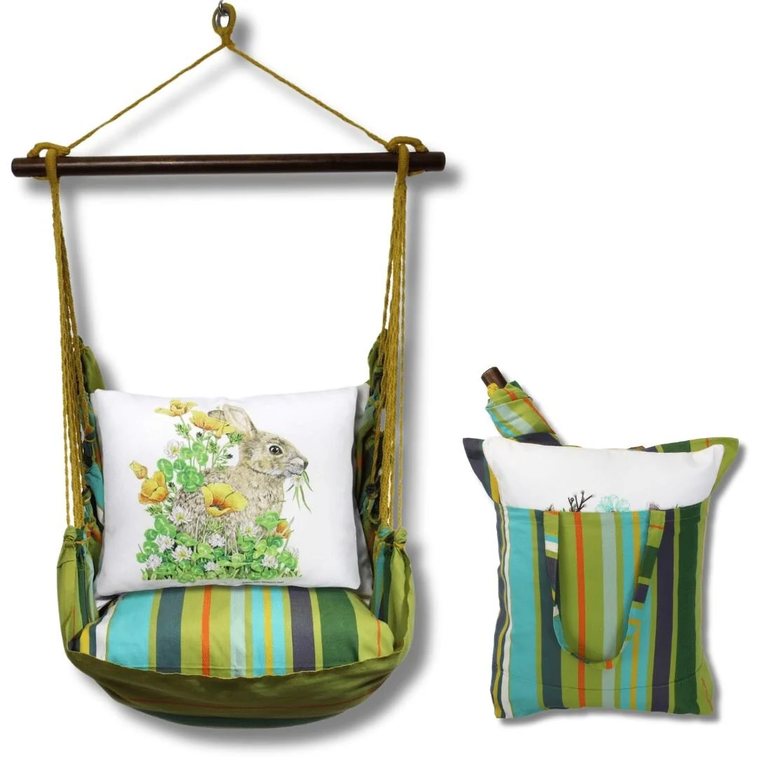Magnolia Casual Swing Set 4 piece - Citrus Stripe w/ Bunny & Poppies
