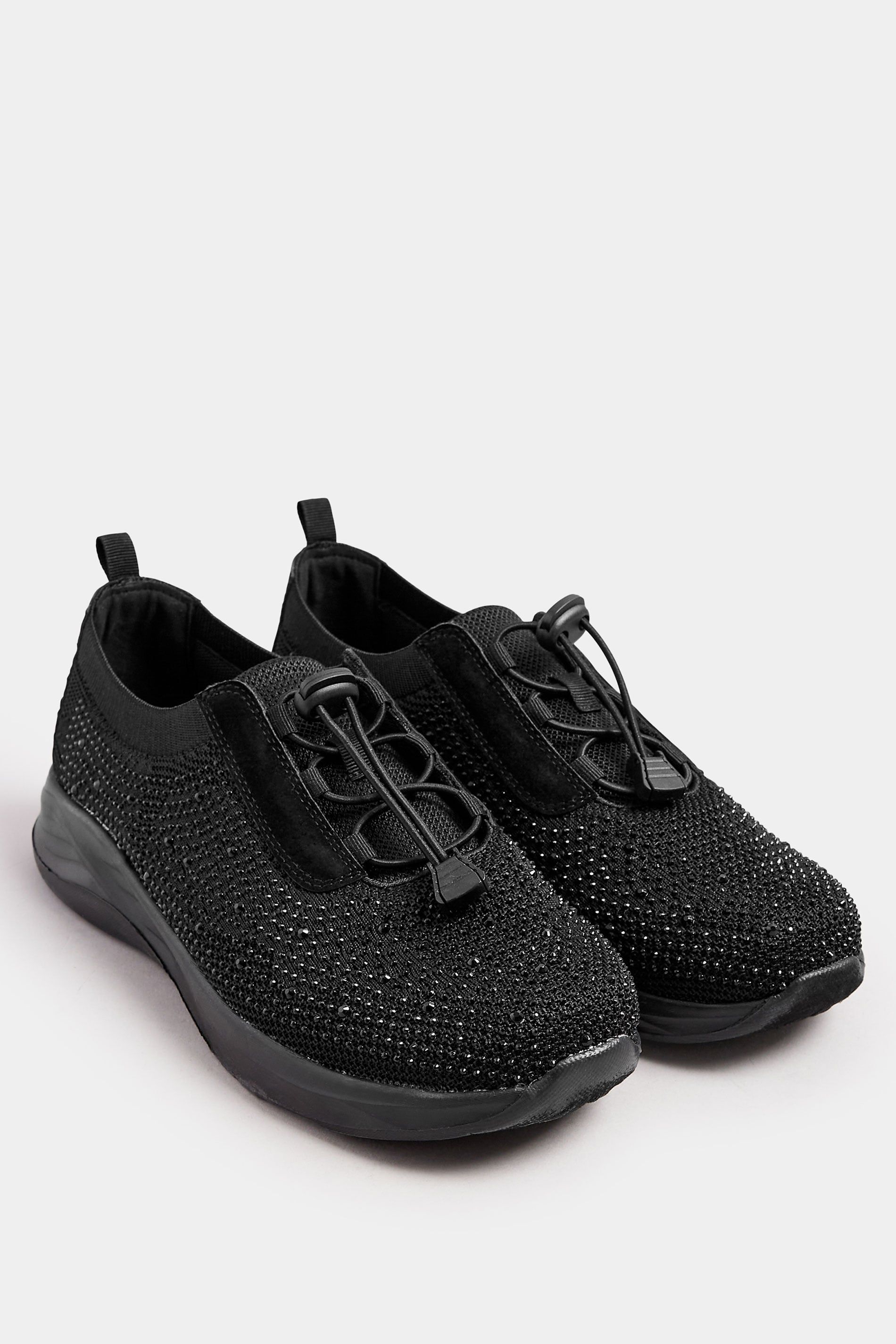 Yours Diamante Embellished Drawcord Trainers