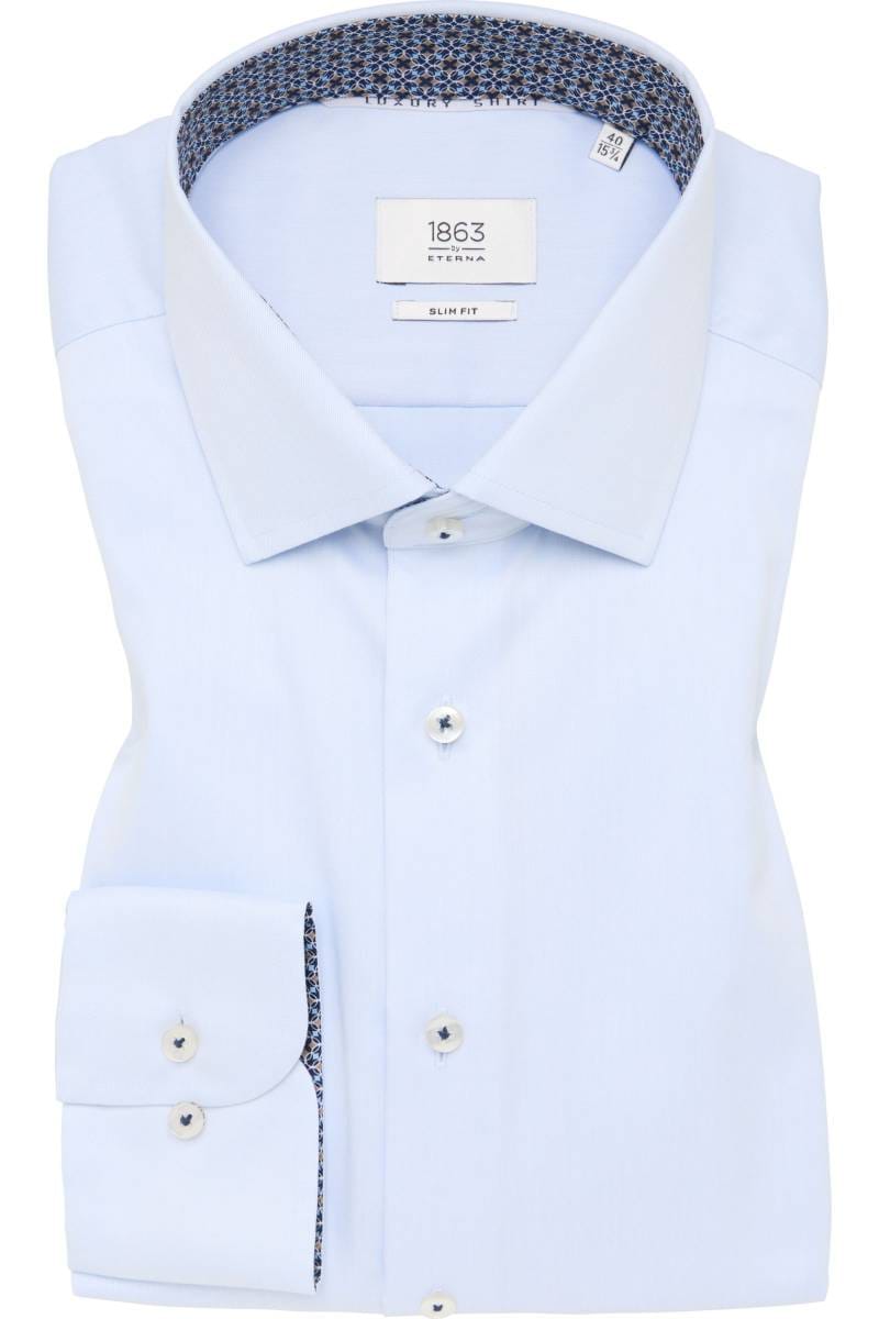ETERNA 1863 Slim Fit Hemd hellblau, Einfarbig (extra langer Arm)