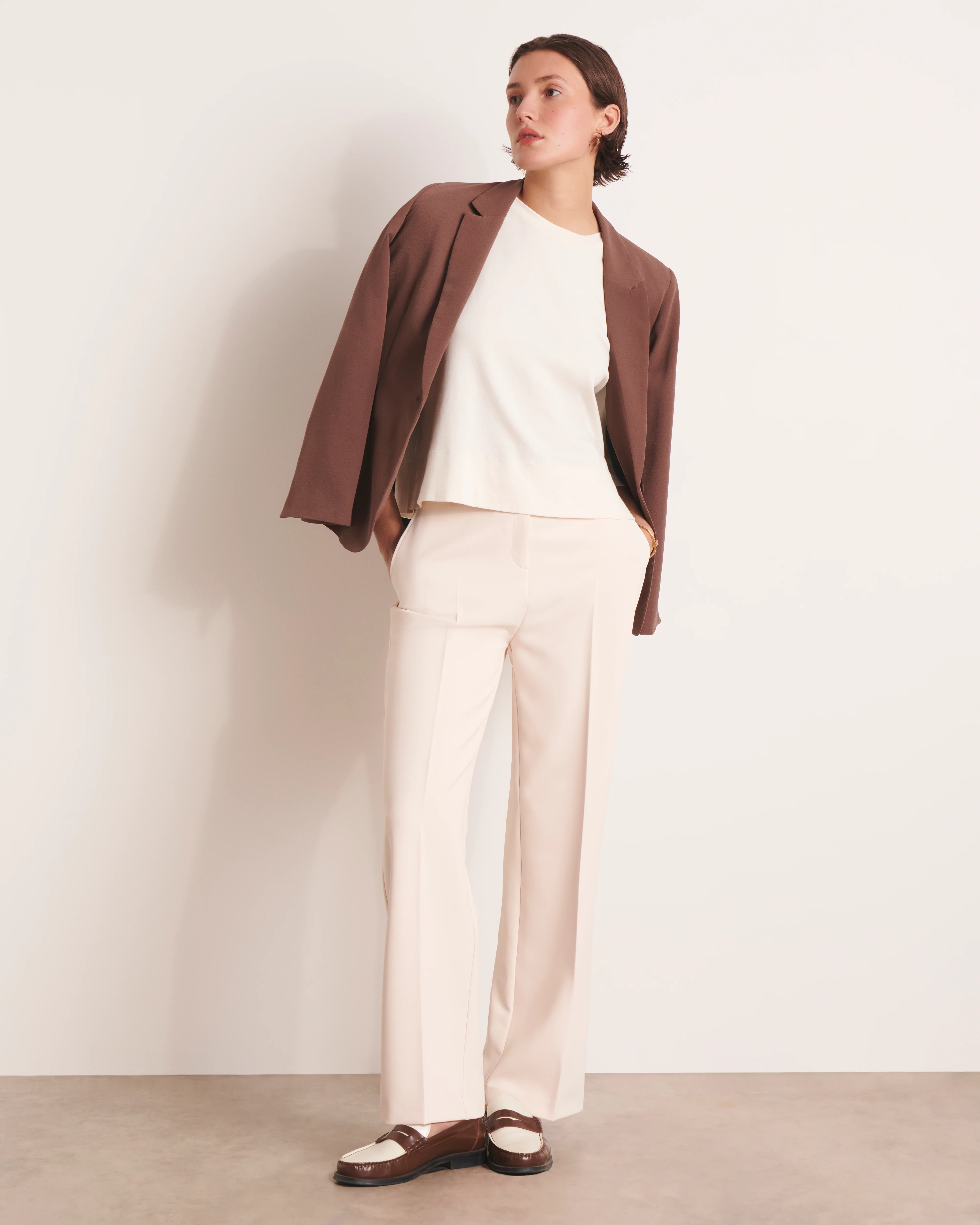 Pantalon blanc droit et large PIAMBRE-L/13130/003