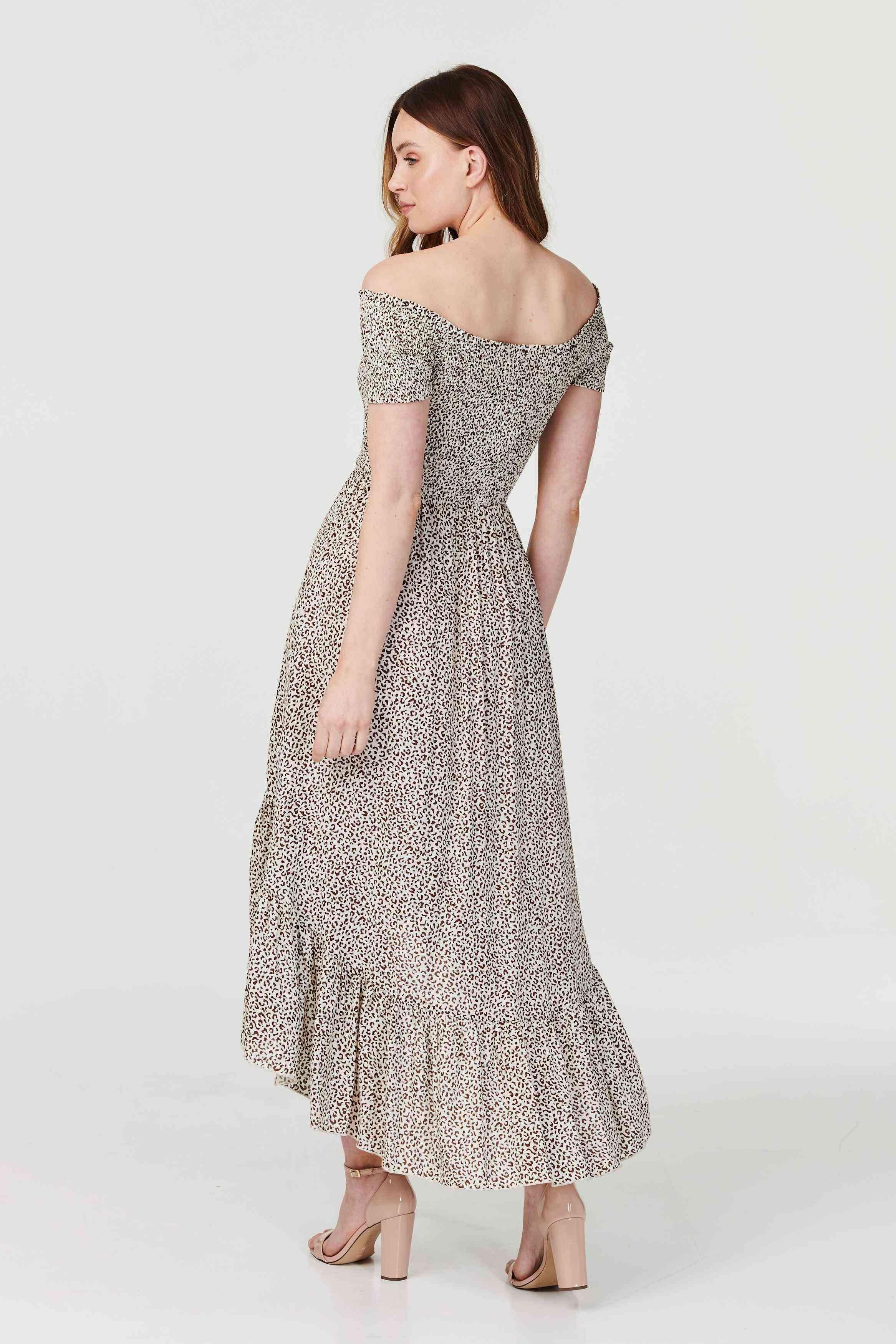 Izabel London Ditsy Print Off The Shoulder Dress