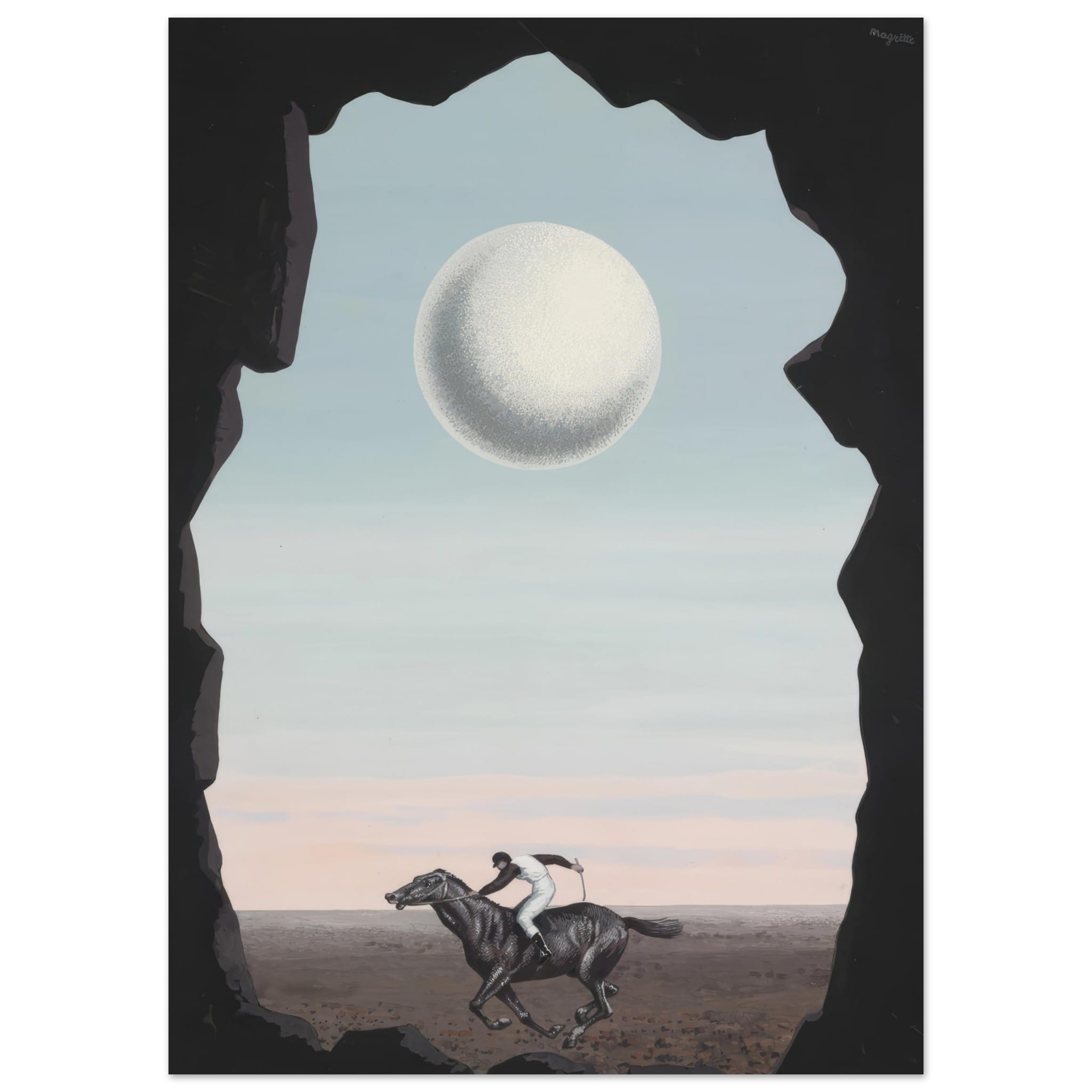 Artfulprints Poster René Magritte - Le jockey perdu  - 50x70 cm - Blauw