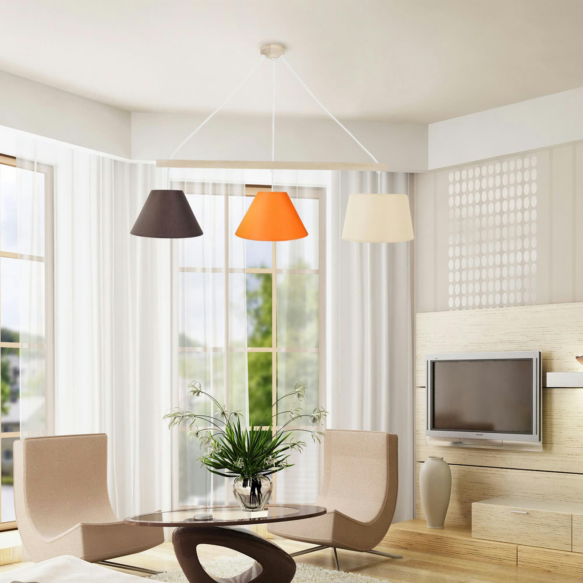 AMESTERDHAM - Suspension bois naturel et multicolore