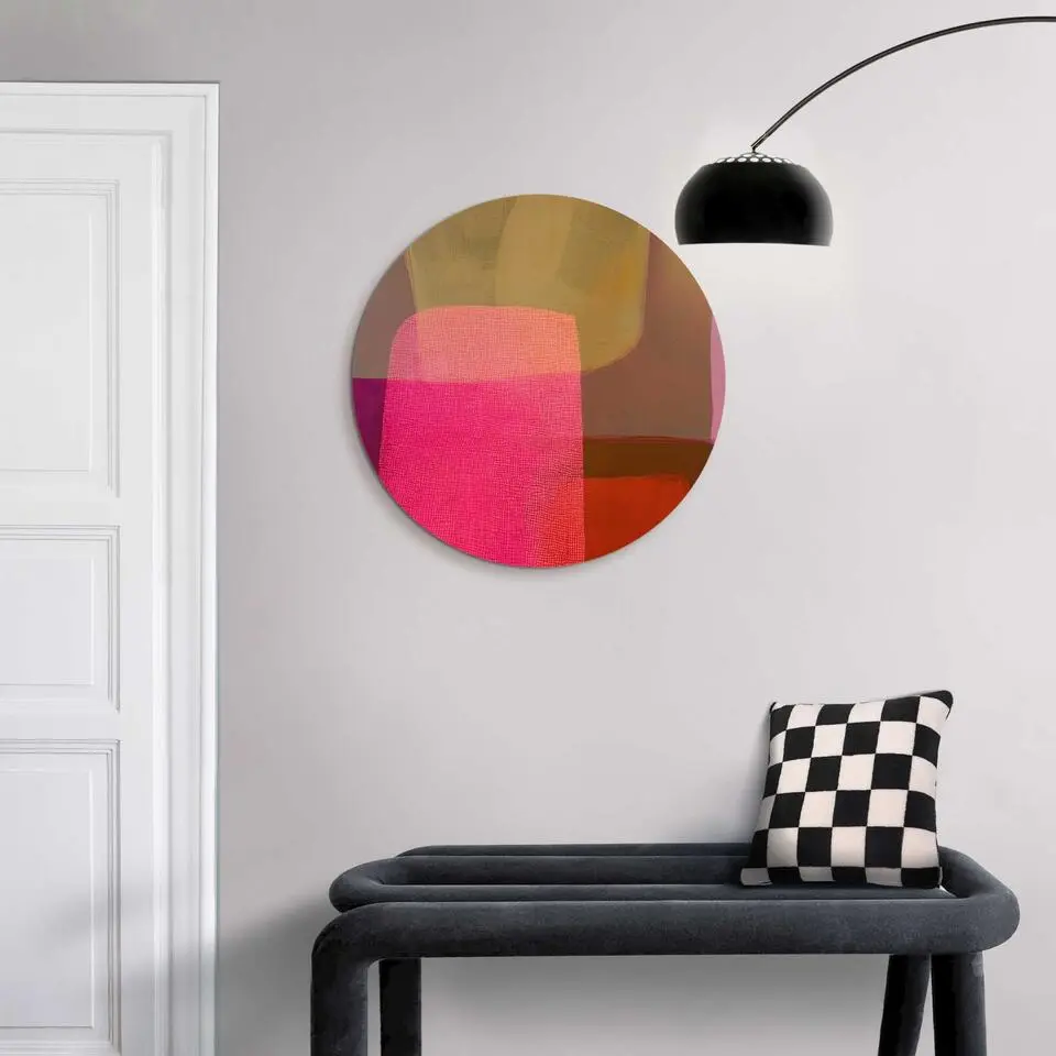 Glasschilderij Roze tinten I - &Oslash; 50 - Roze