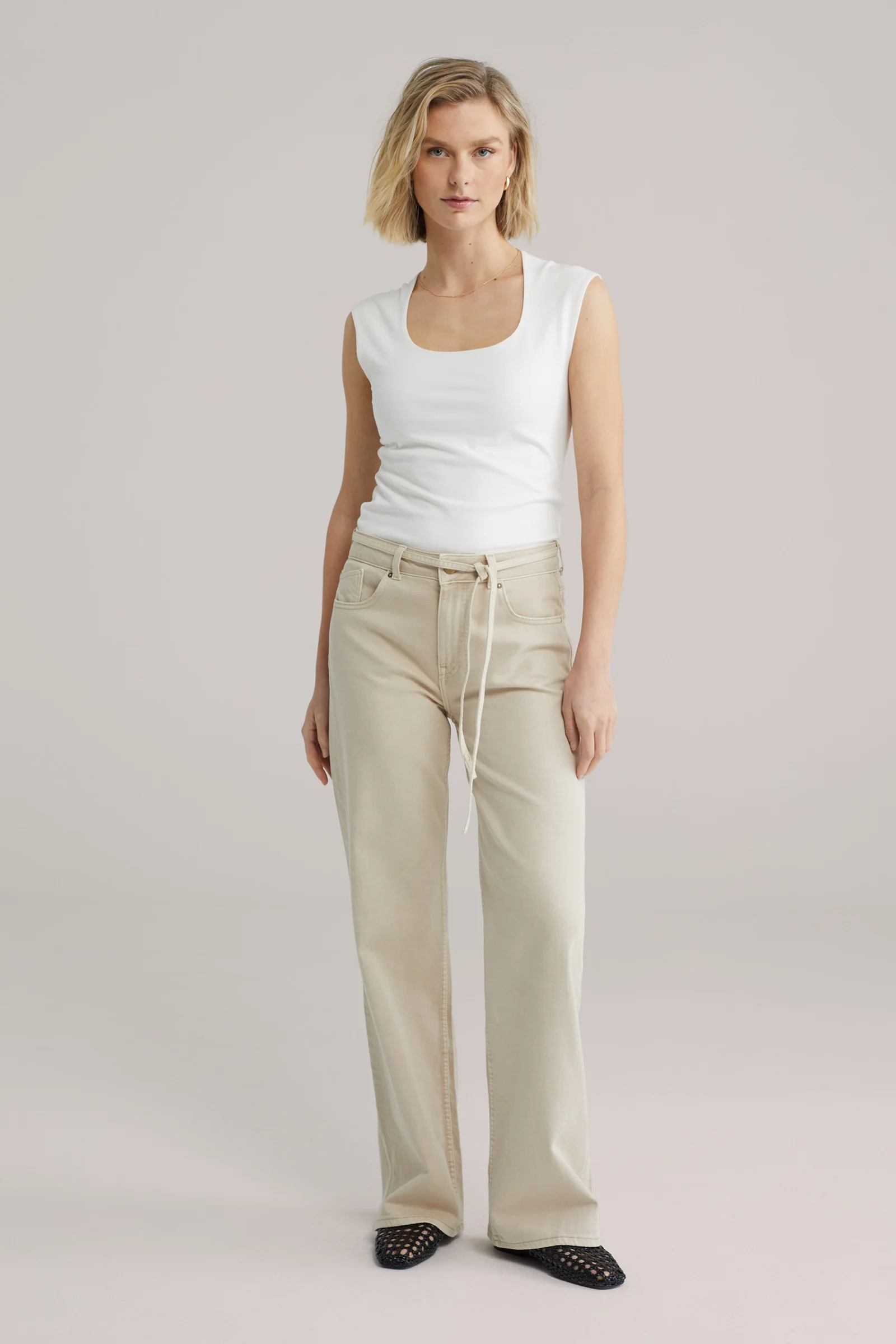 Dames high rise wide leg jeans