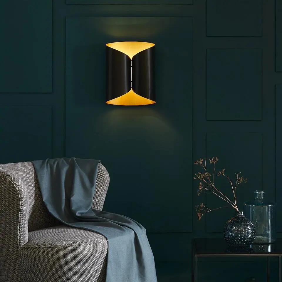 Signature - PAPYRUS Wandlamp - Zwart - 30x16x40 cm