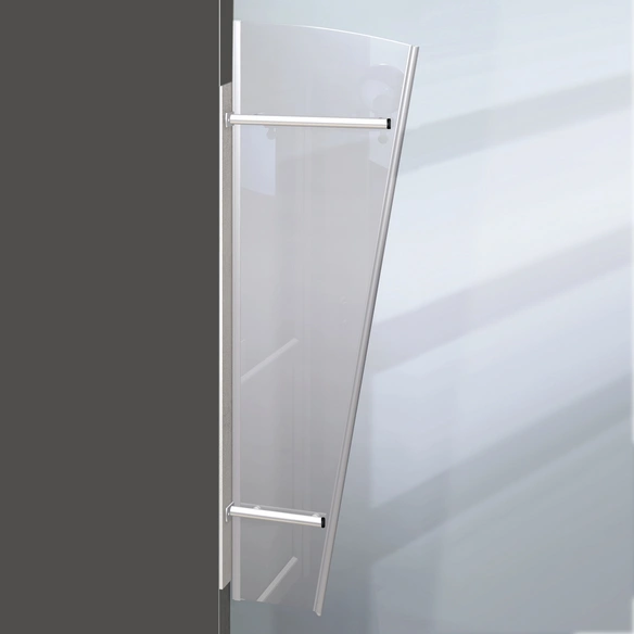Seitenblende, Acrylglas, transparent, mit Glaselement
