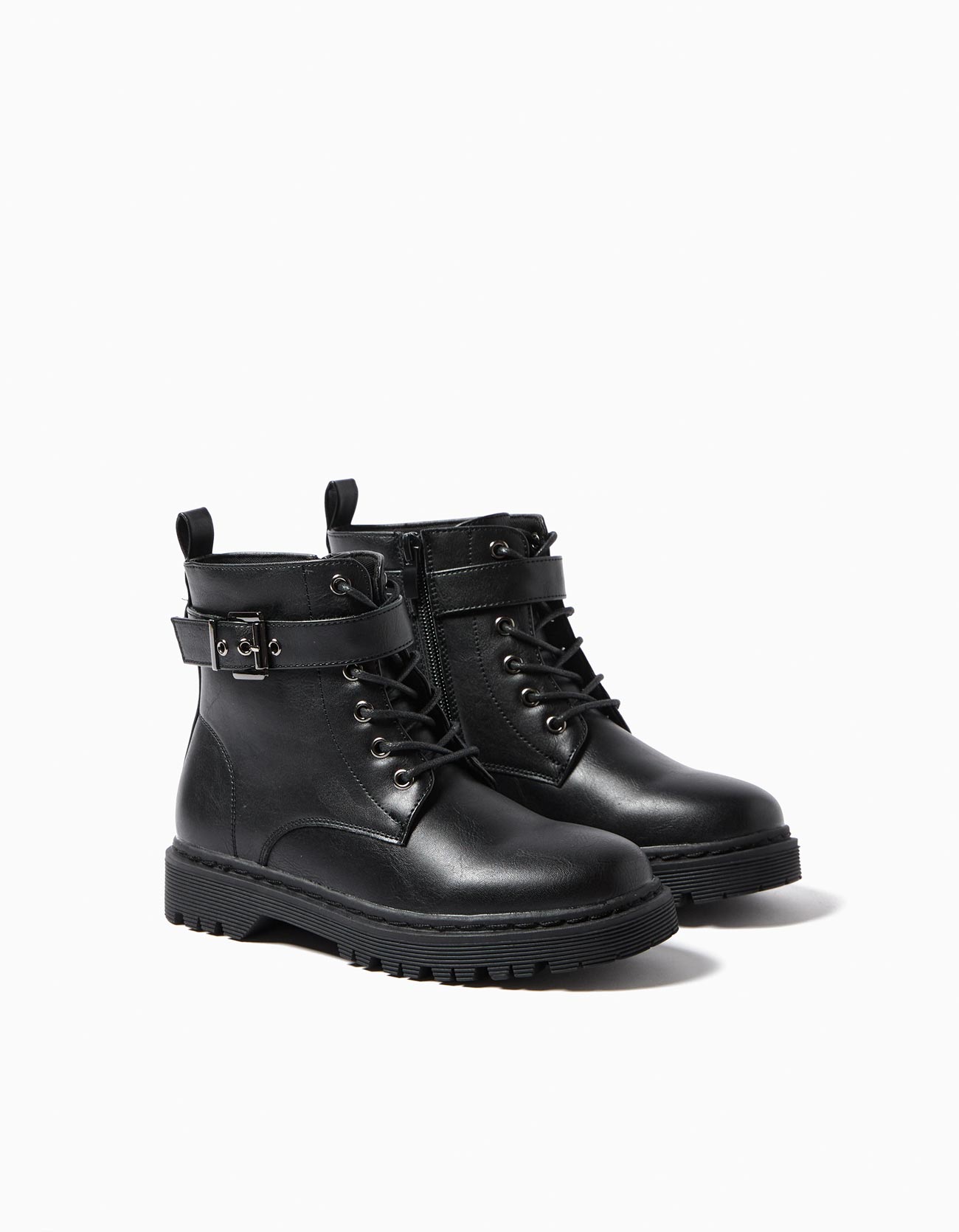 Botas Estilo Militar, Menina, Preto