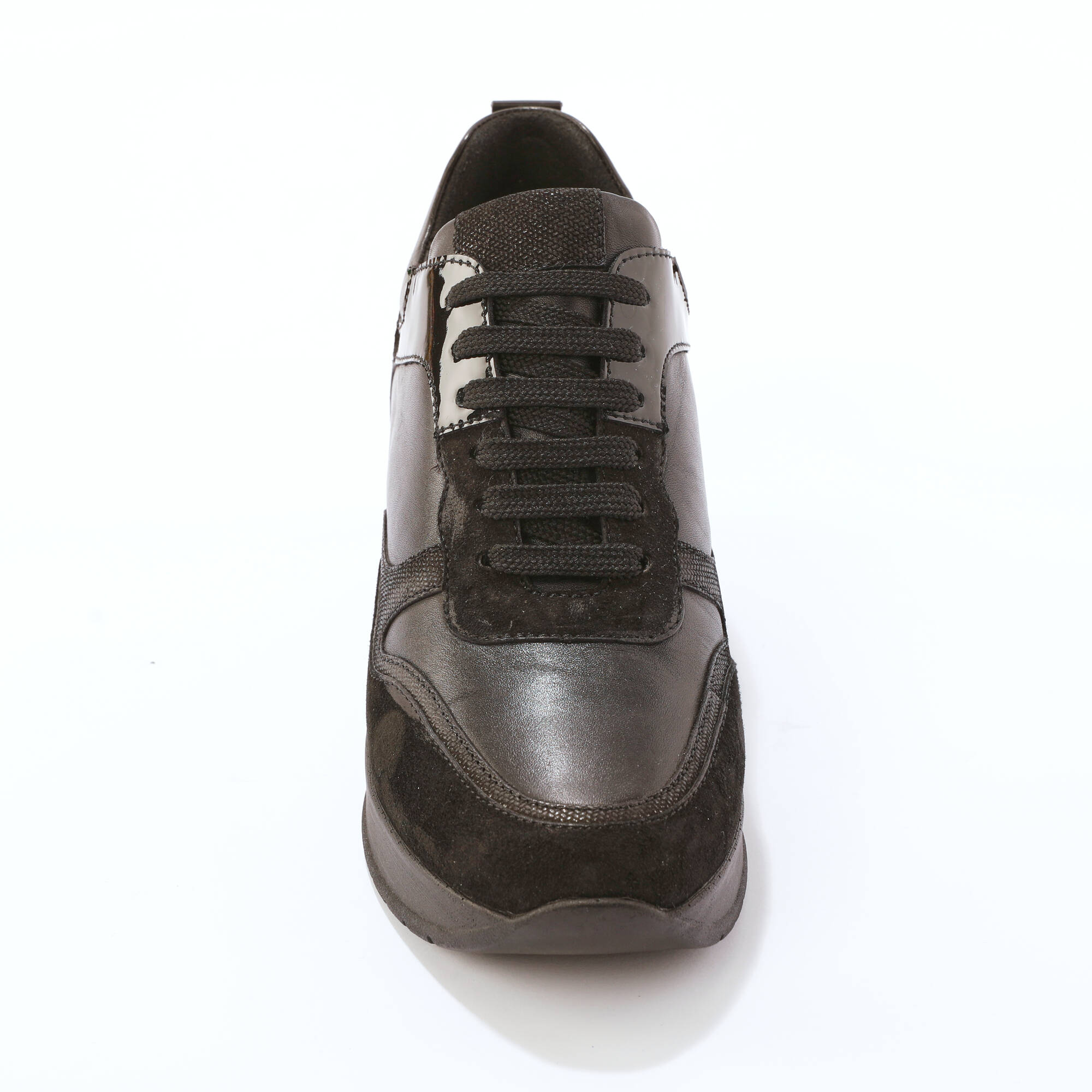 Baskets compensées cuir
