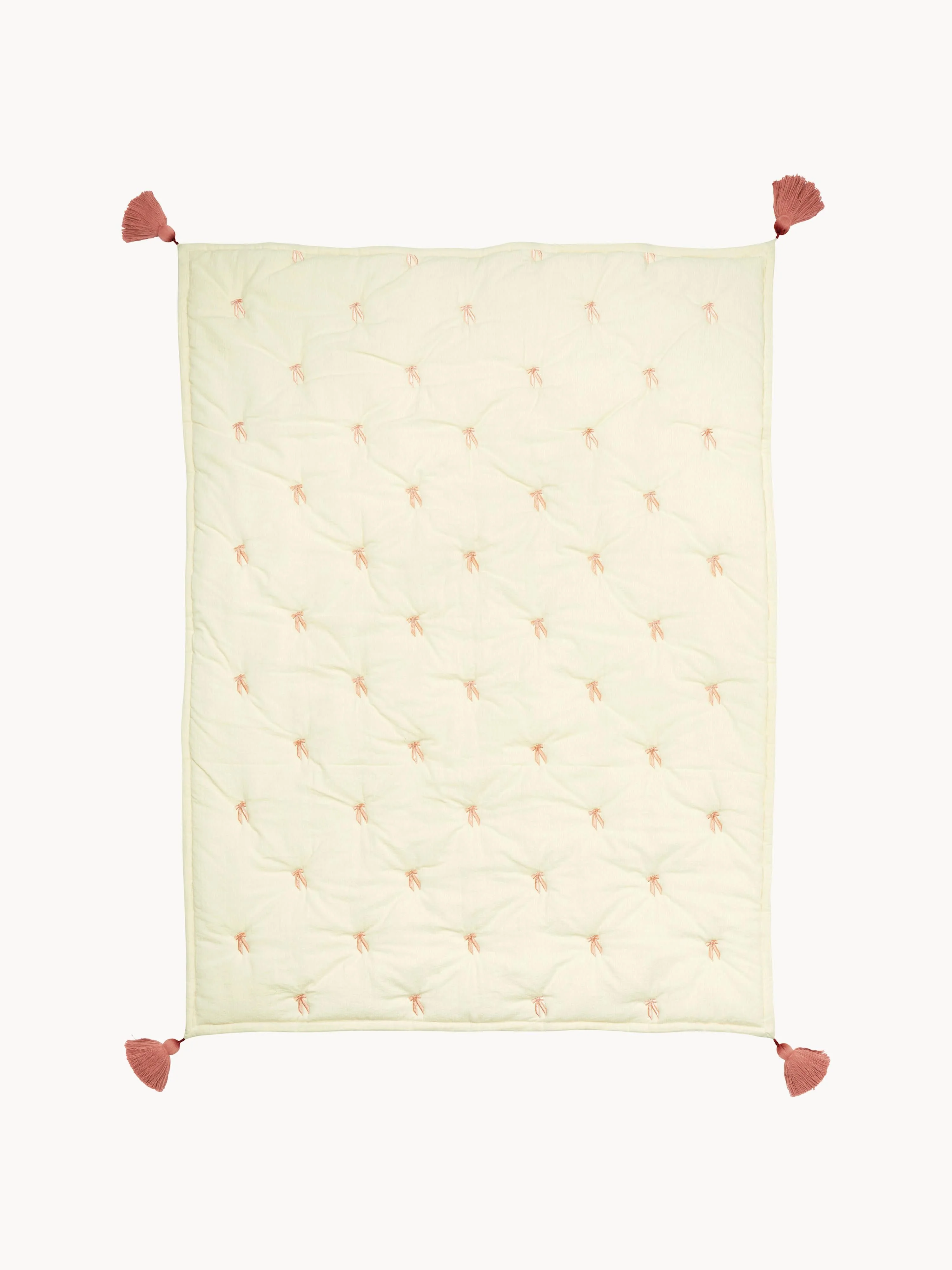 Gesteppte Kuscheldecke Bows aus Bio-Baumwolle