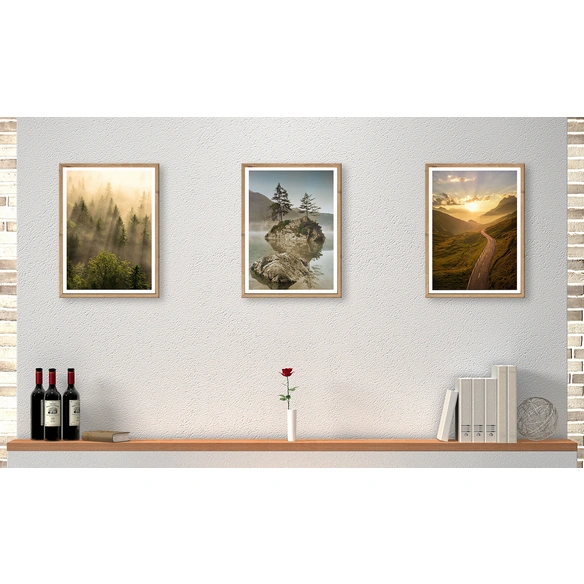 Gerahmtes Bild, ca. 30x40 cm, 3er Set 998
