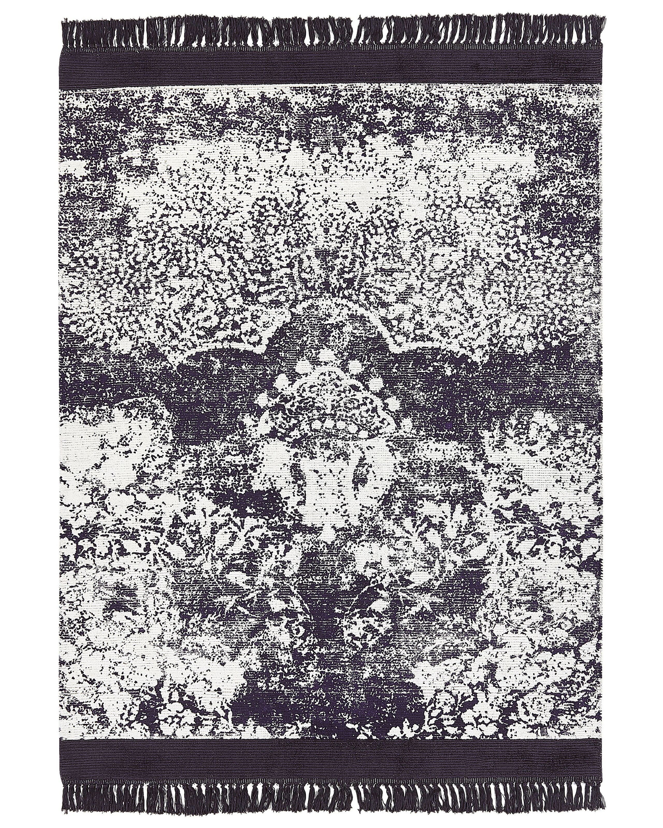 Dywan z wiskozy 140x200 cm fioletowy z białym
