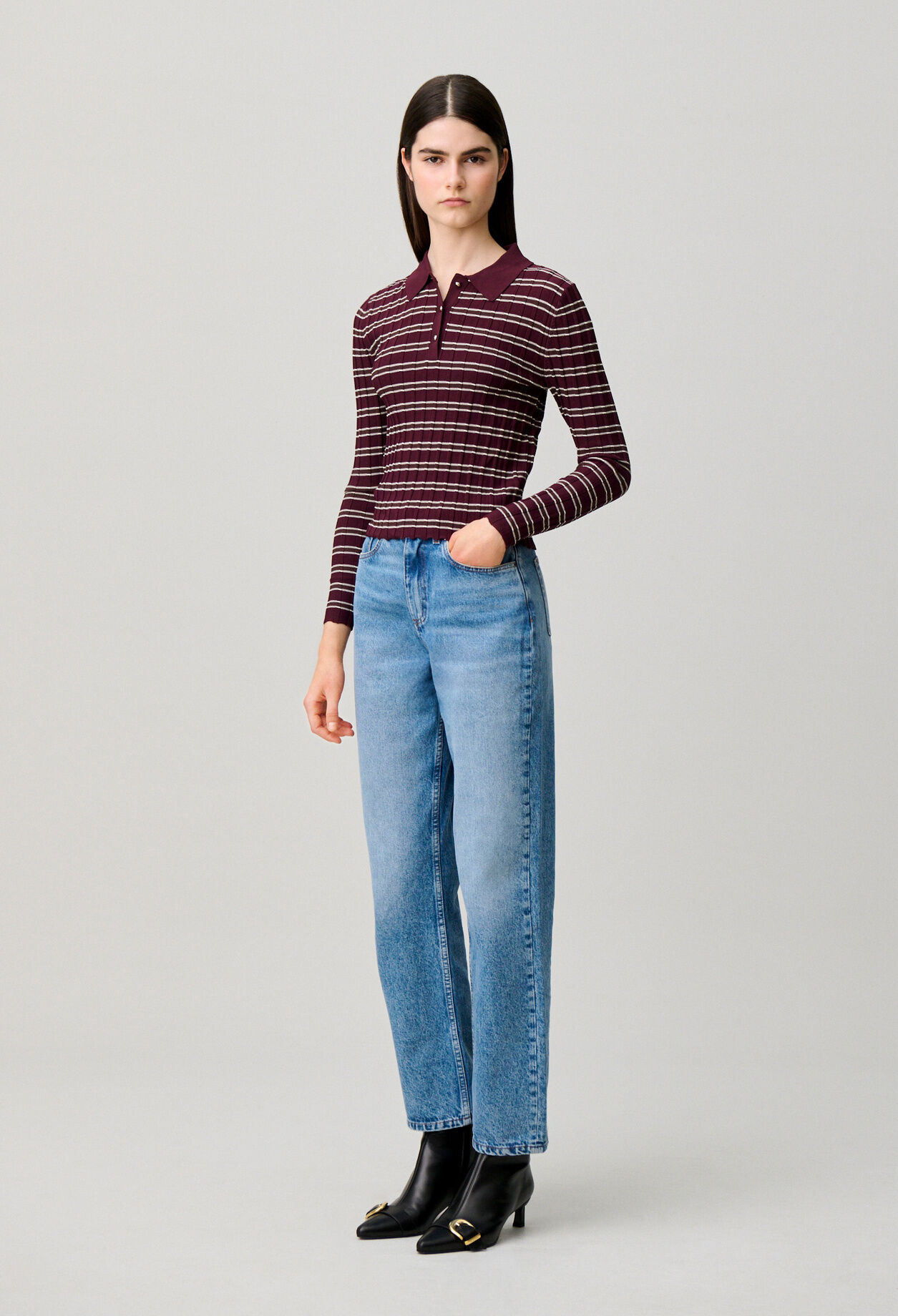 Jean droit denim delavé