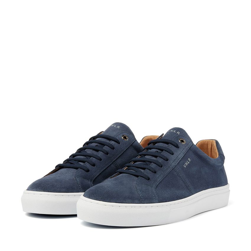 Van Lier Blauwe suède sneakers