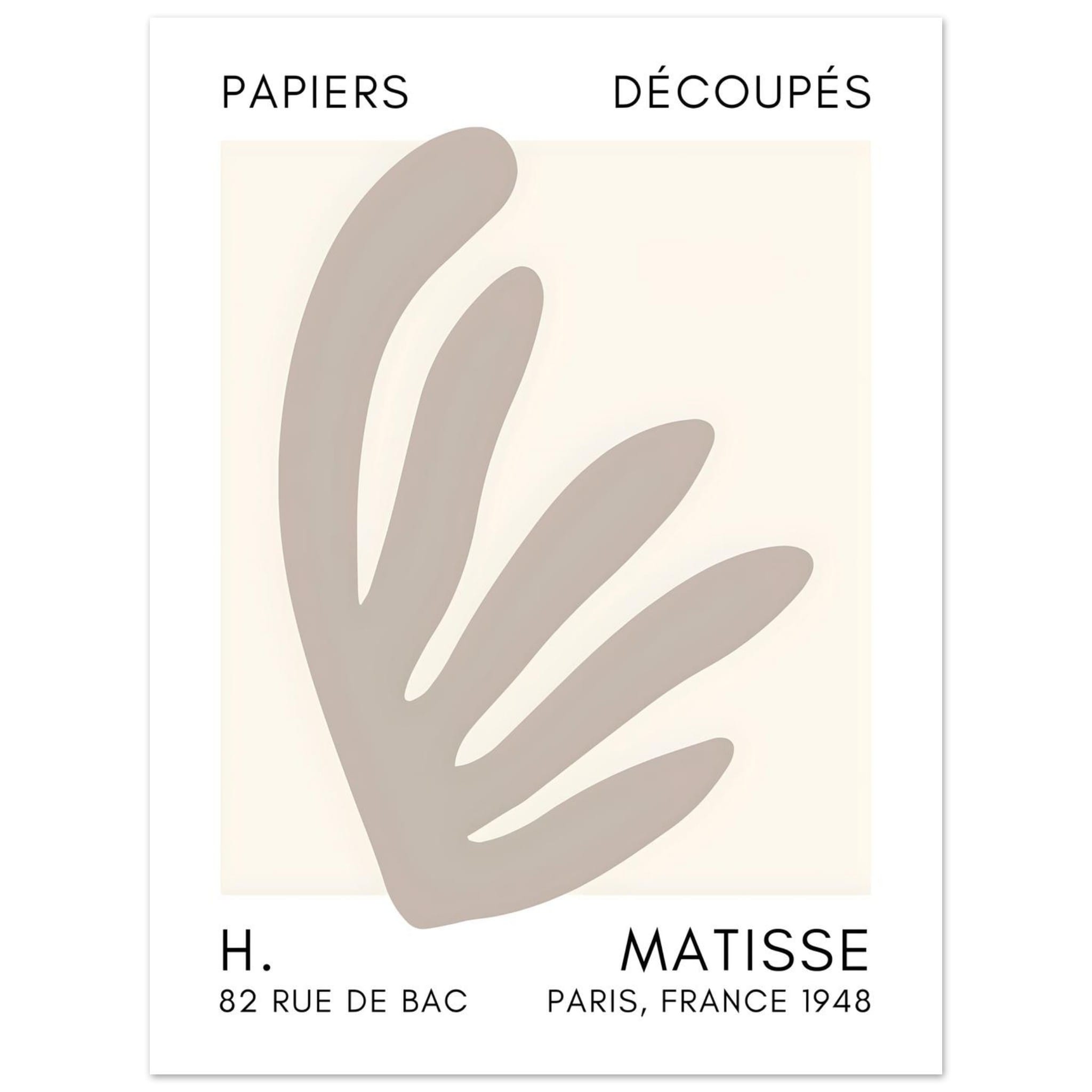 Artfulprints Poster Matisse – Aquatic impression grey  - 30x40 cm - Grijs