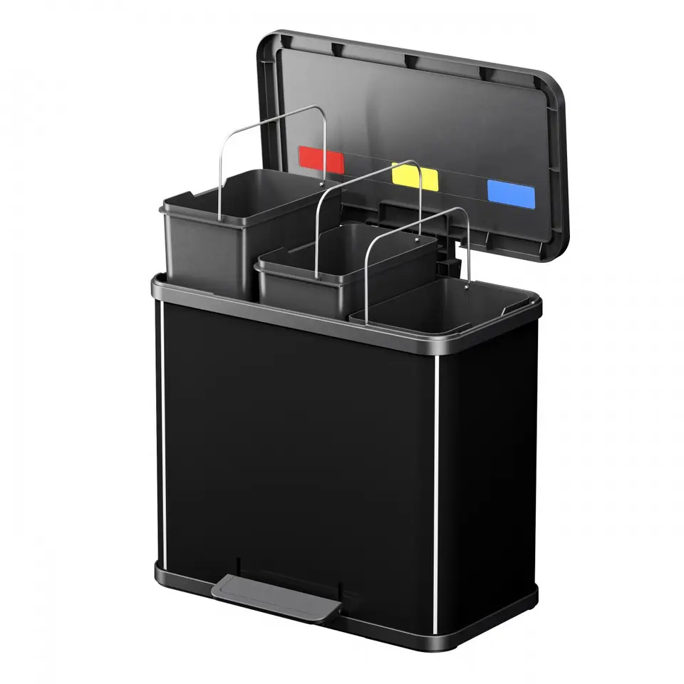 Hailo ?ko Trio Plus L Prullenbak - 3x9L - zwart