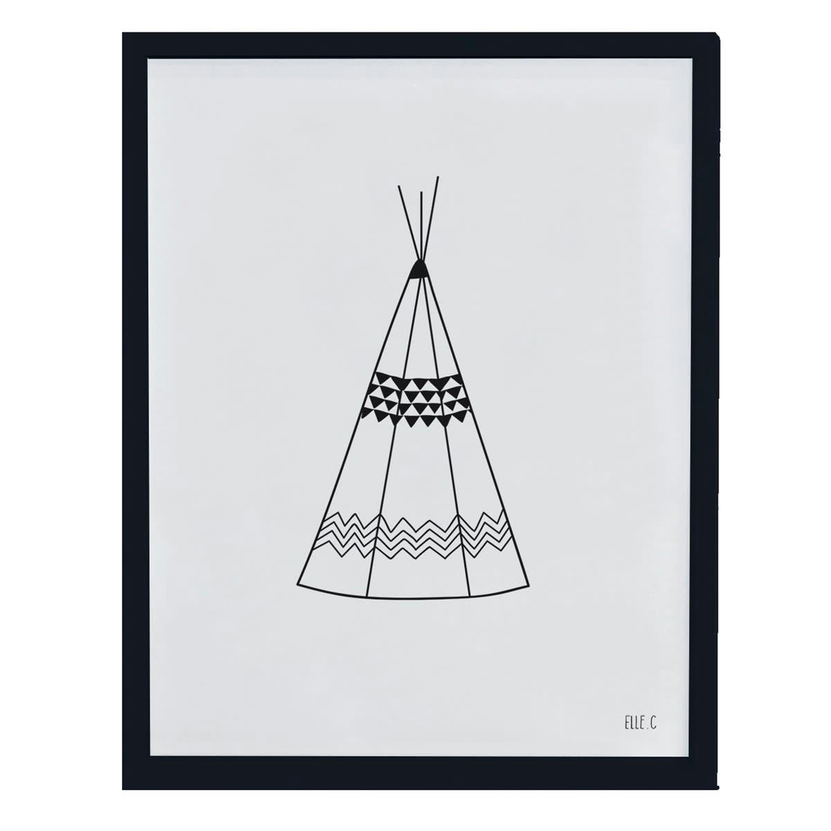 BACK TO SCHOOL - Affiche tipi en Papier Noir
