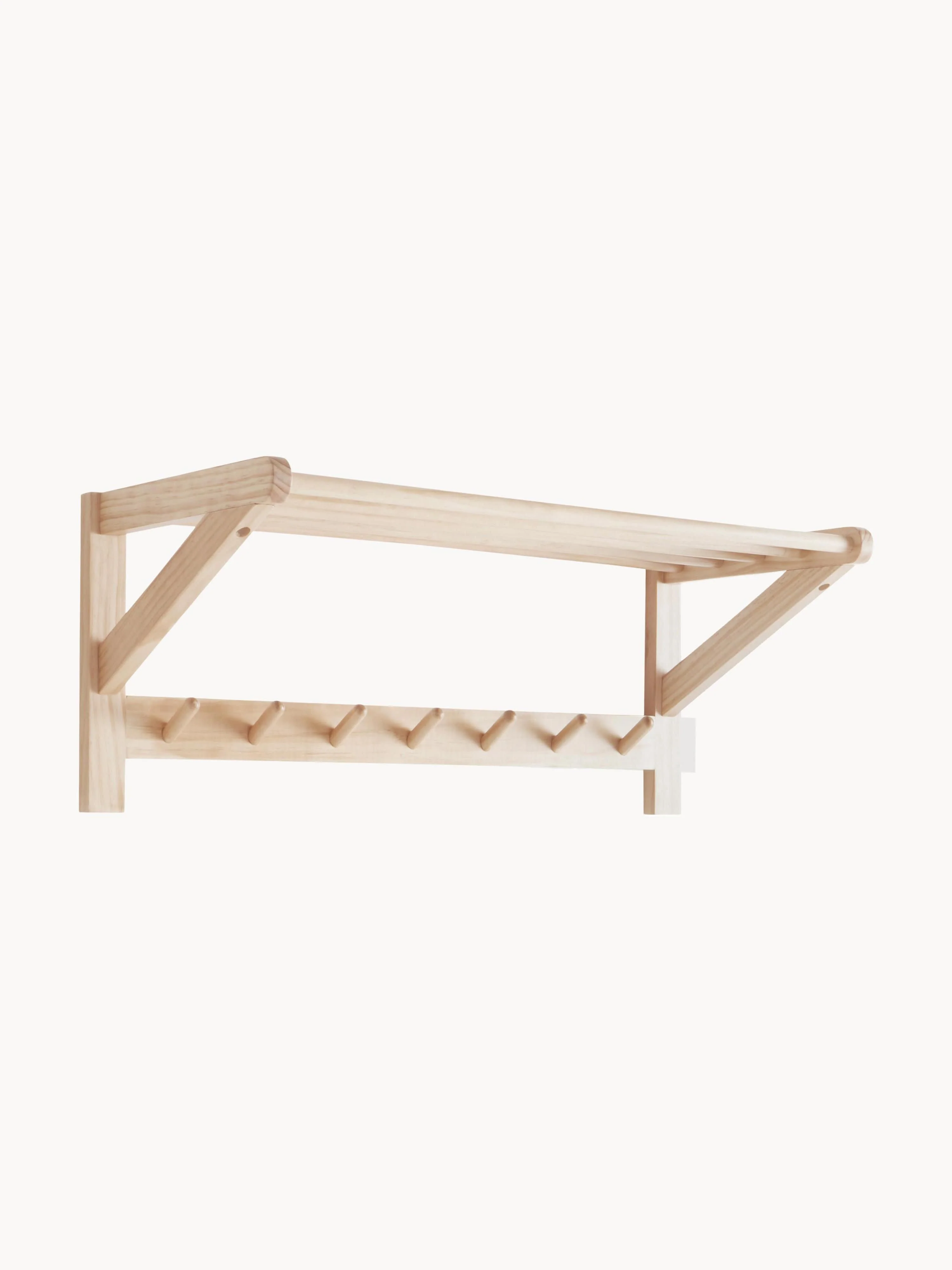 Wandgarderobe Cole mit Hutablage aus Kiefernholz