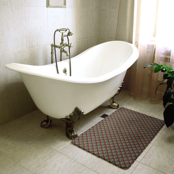 Multicolor Geometric Ombre Pattern Bath Mat