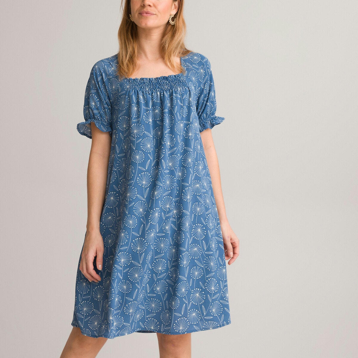 Robe évasée, imprimé floral, mi-longue
