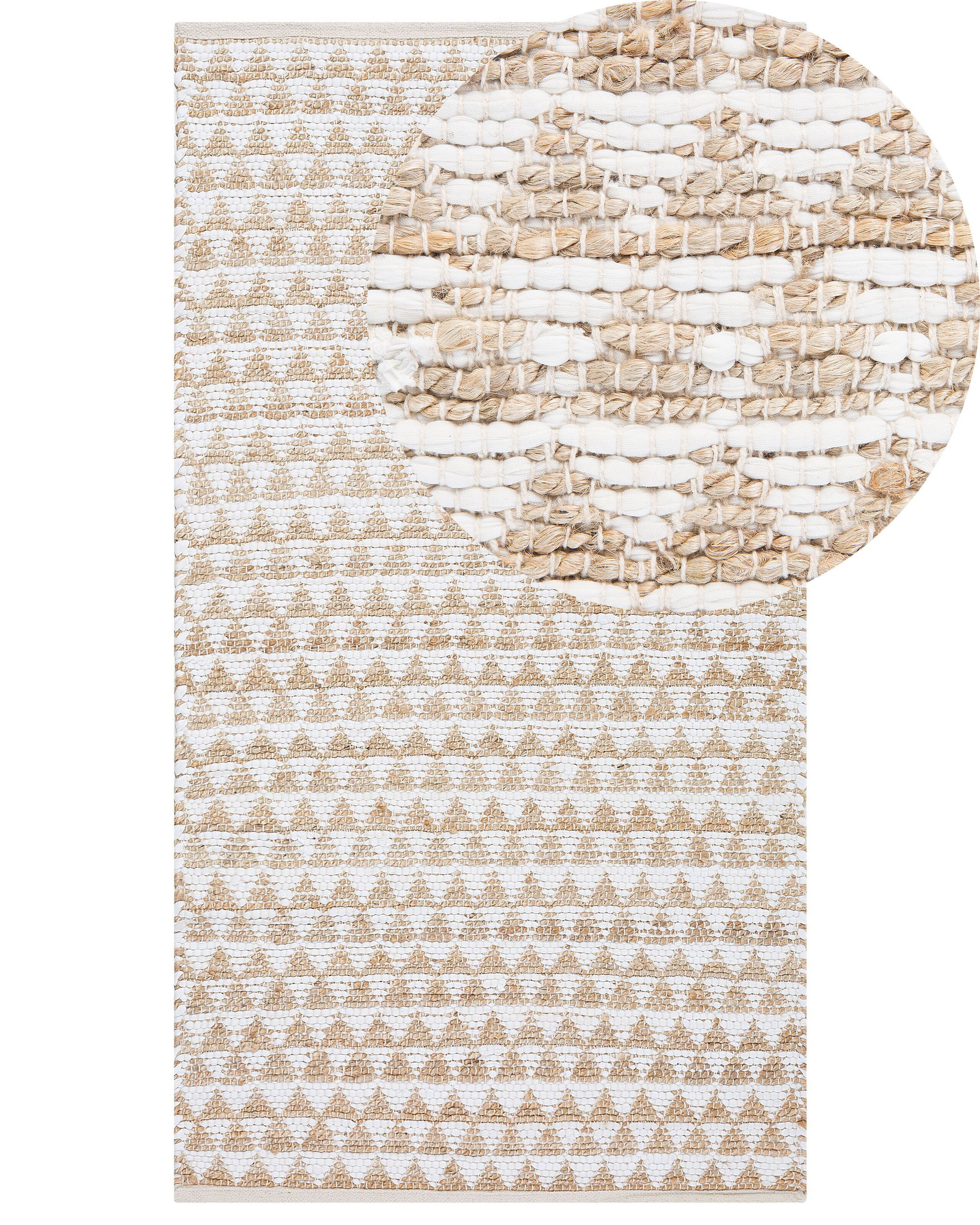 Dywan z juty i bawełny 80x150 cm beżowy