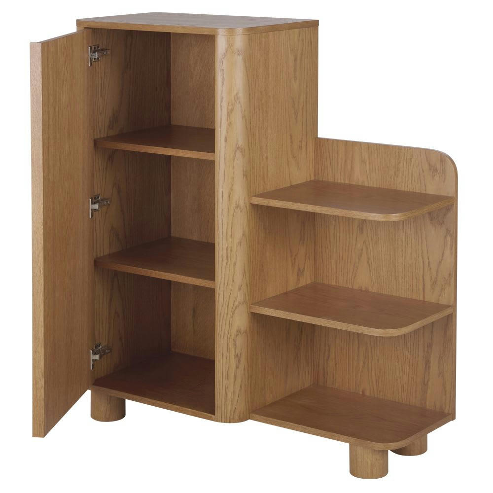 Alegro - Cabinet de rangement 1 porte 4 étagères