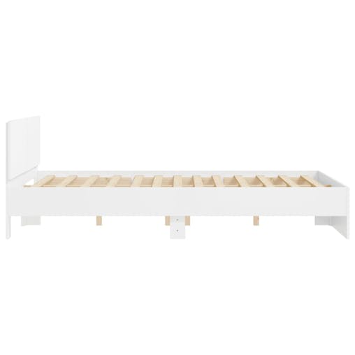 NNEVL Bed Frame with Headboard White 150x200 cm