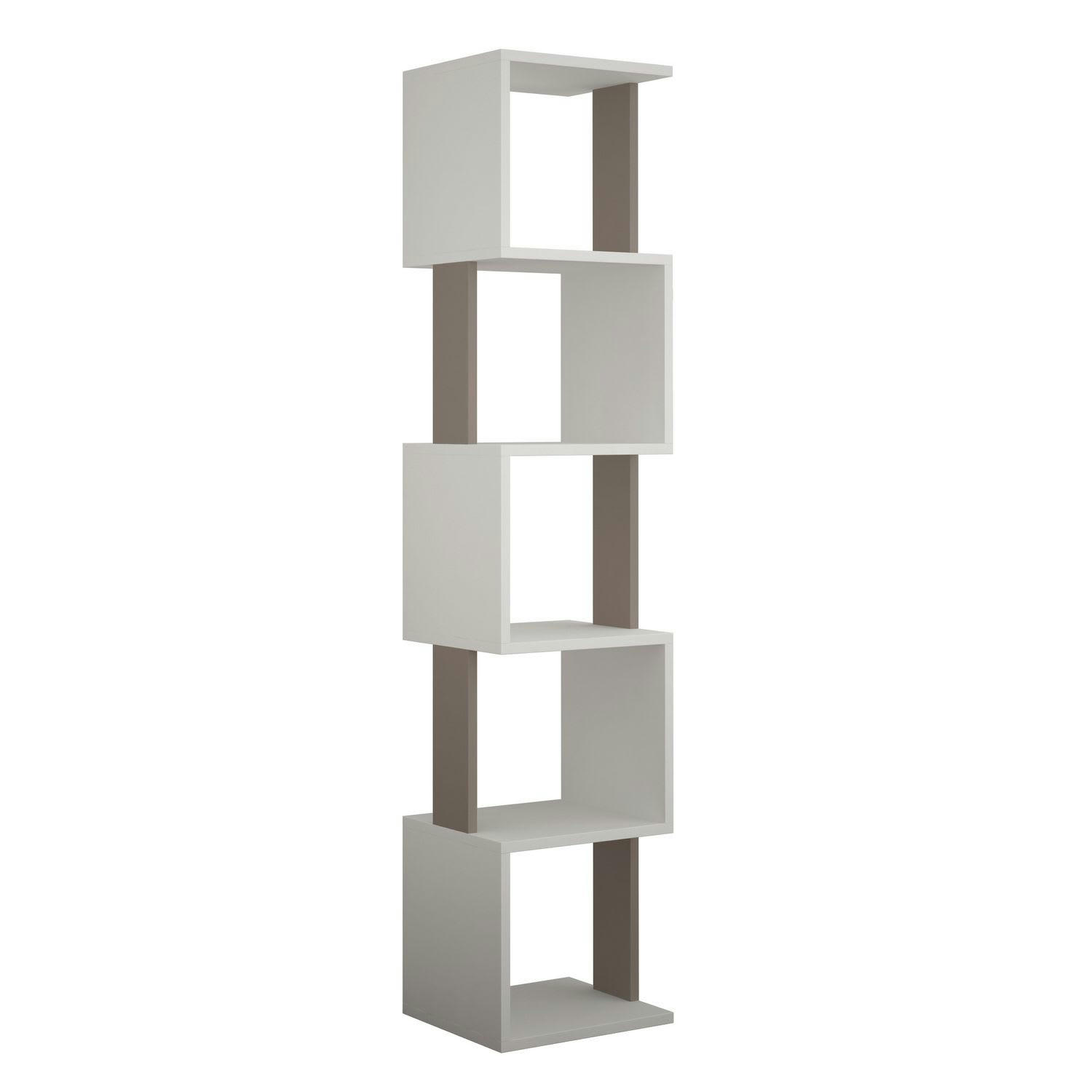 PIRI - Bibliothèque 161 cm blanc et taupe