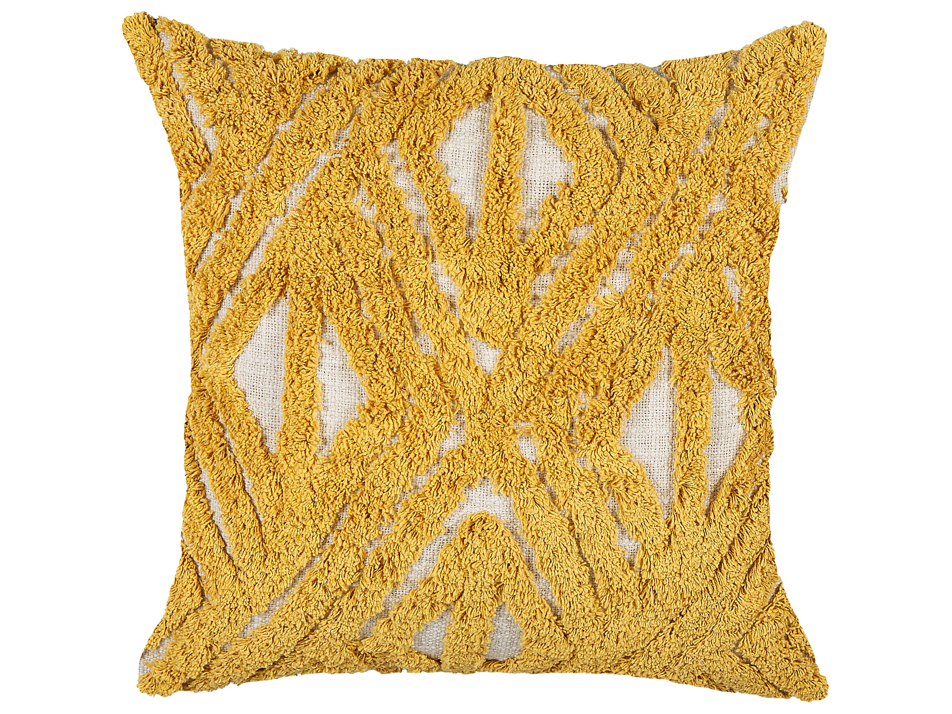 Throw Cushion ALCEA Cotton 45 x 45 cm Yellow Geometric Pattern