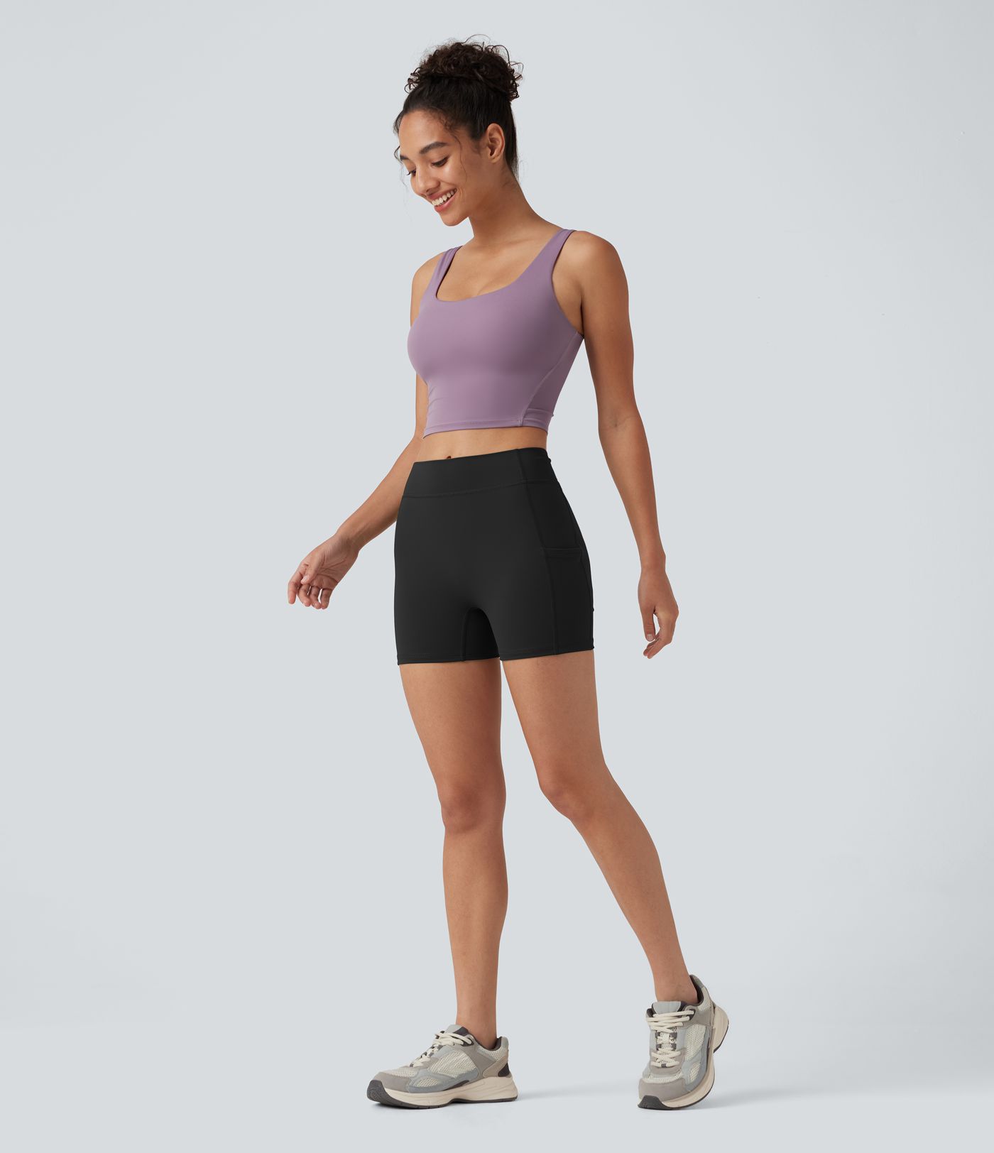 Short de yoga SoftlyZero™ Airy 8,8 cm taille haute poches latérales uni effet frais InstantCool