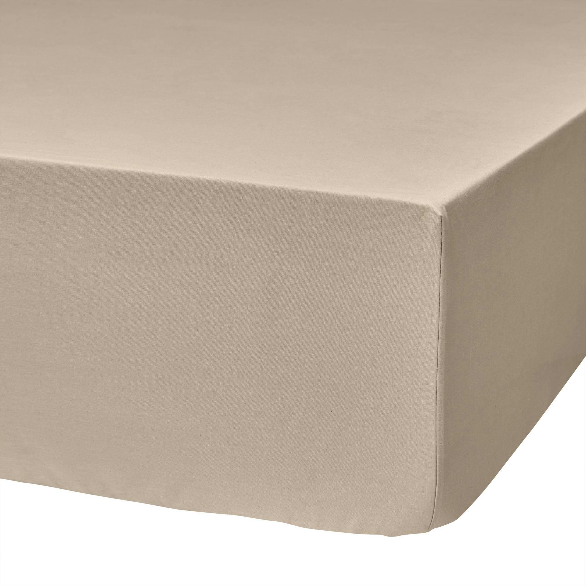 RHEA - Drap housse en coton bio beige 140 x 190 cm