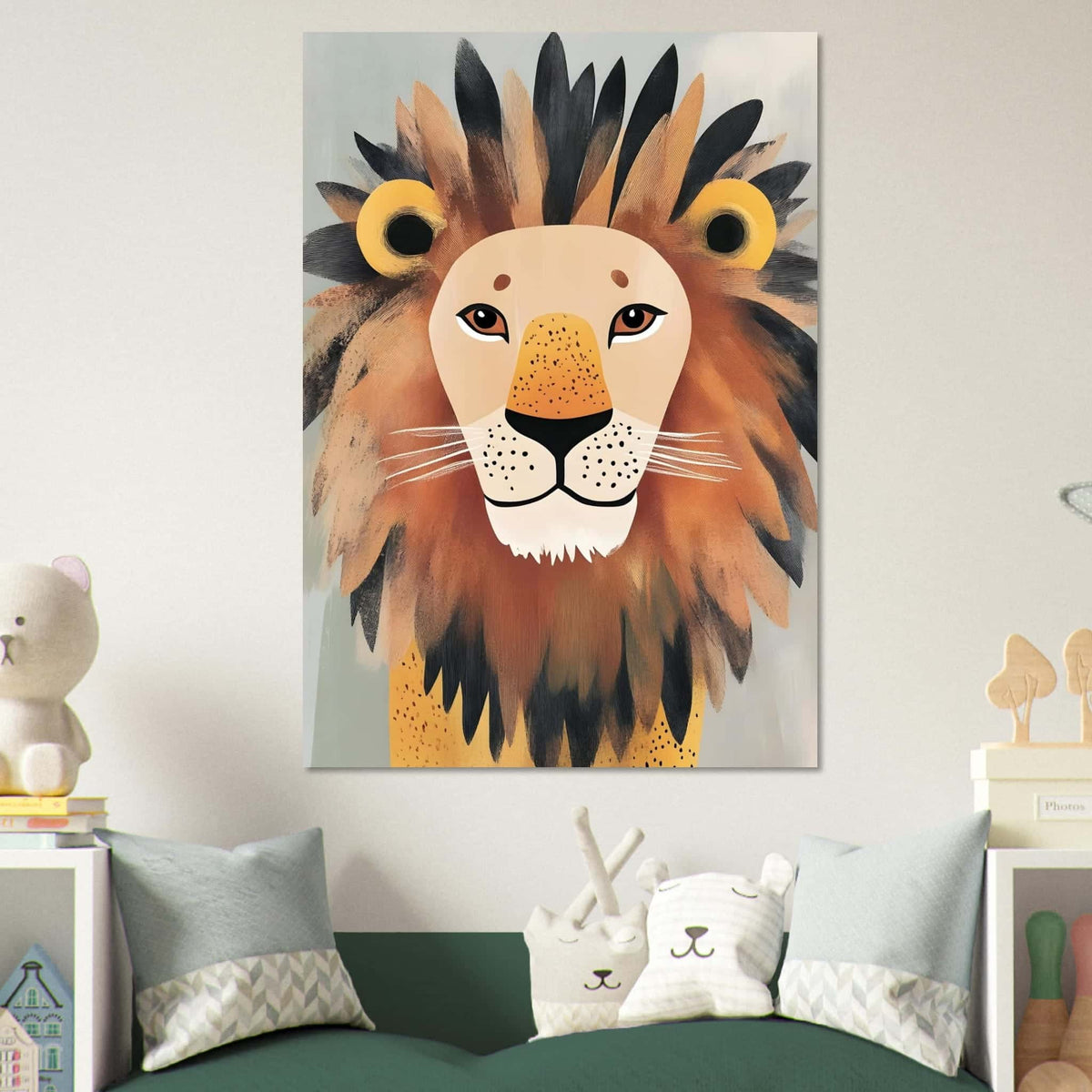 Artfulprints Poster Koning van de jungle  - 70x100 cm - Bruin
