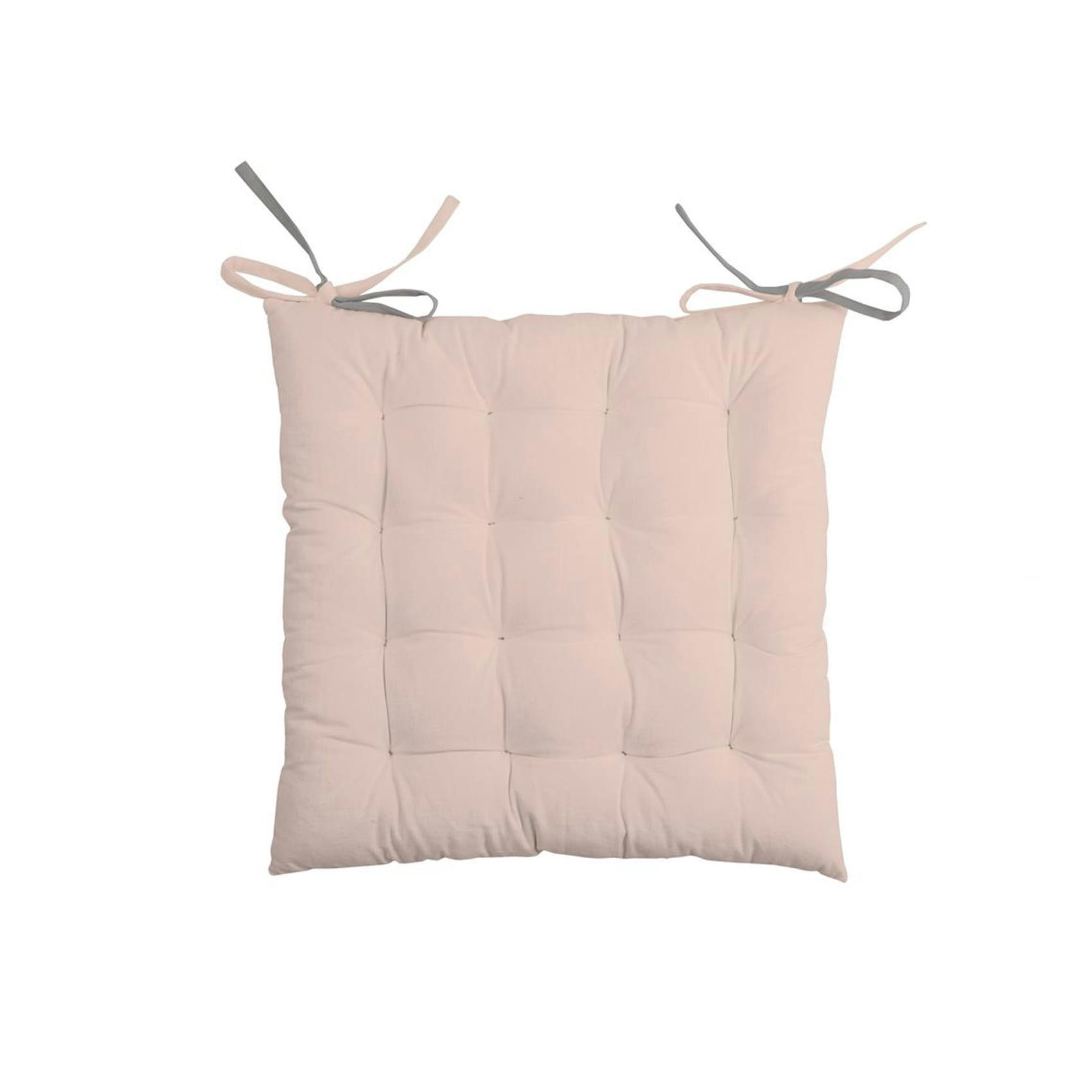 - Galette de chaise bicolore coton rose poudré 40x40 cm