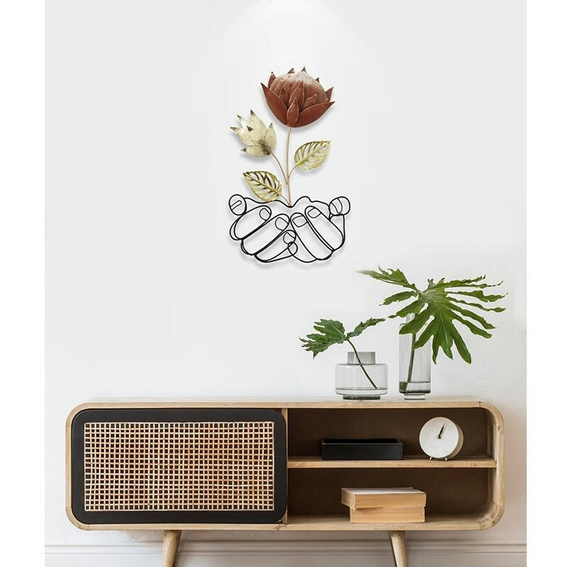 CASSIS - Décoration murale en métal nature précieuse 56x35x6