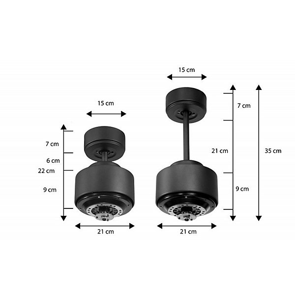 Modulo de KlassFan - Super destratificateur et ventilateur DC 166 cm Gris basalte pales bois noirLumièredimmable 30 à 60 m²