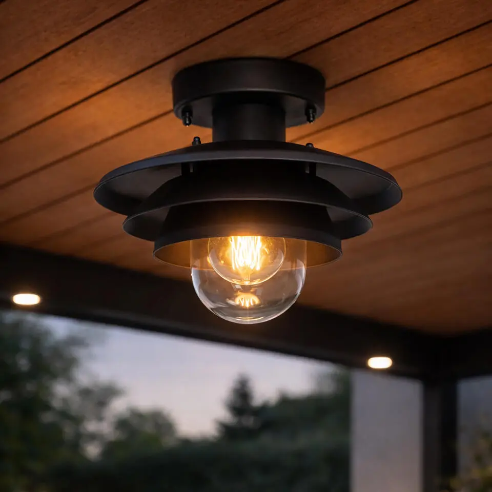 Qazqa plafondlamp morty zwart e27