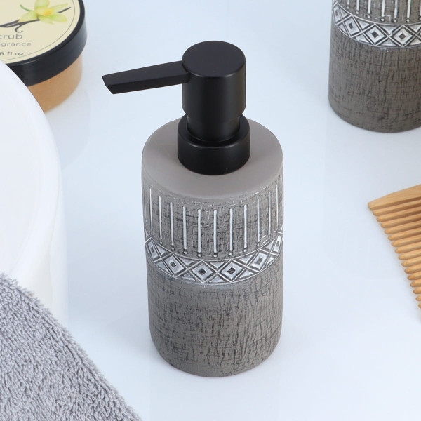 Dozownik na mydło szary do łazienki ORIENT z cementu 160 ml