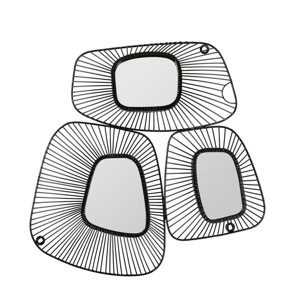 - Décoration murale métal trio miroirs