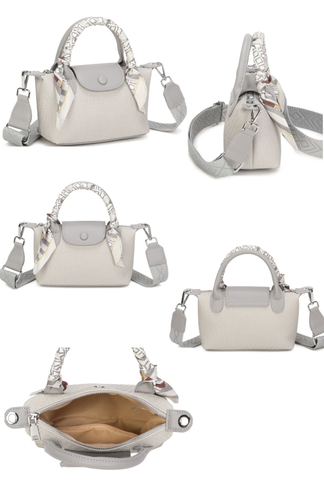 Fontanella Fashion Aurette Mini Shoulder Scarf Wrapped Top Handle Bag