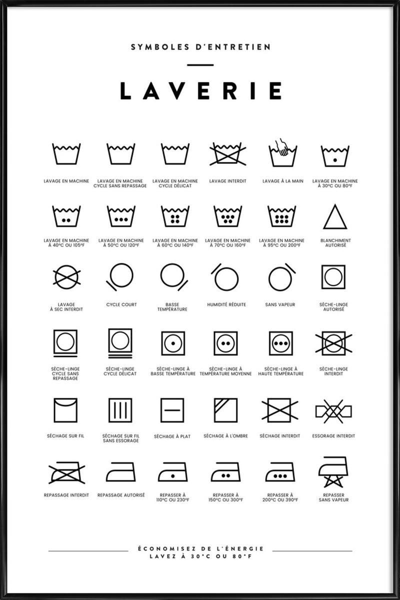 LAVERIE - Affiche dans cadre standard (noir) blanc & noir 20x30