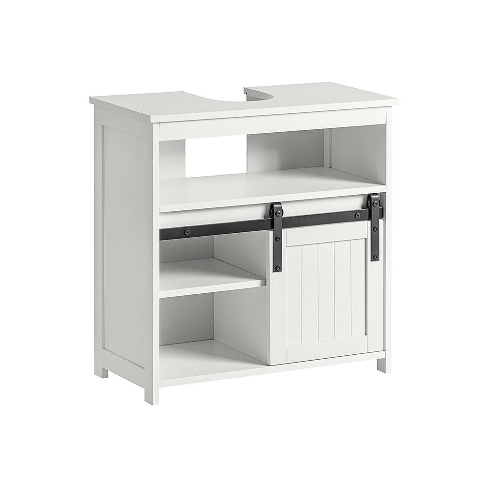 - Meuble sous vasque effet bois blanc