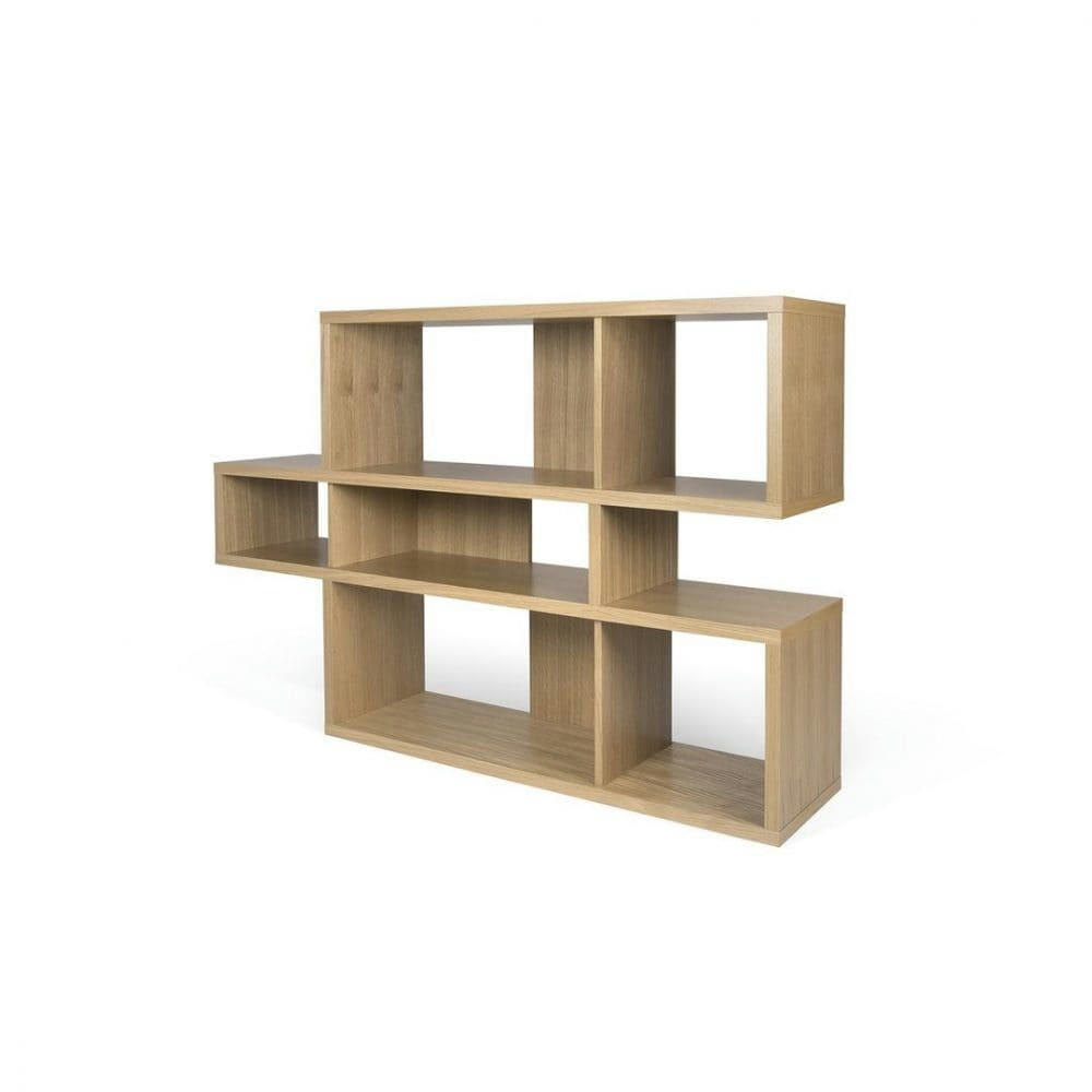 LONDON - Bibliothèque  placage chêne naturel