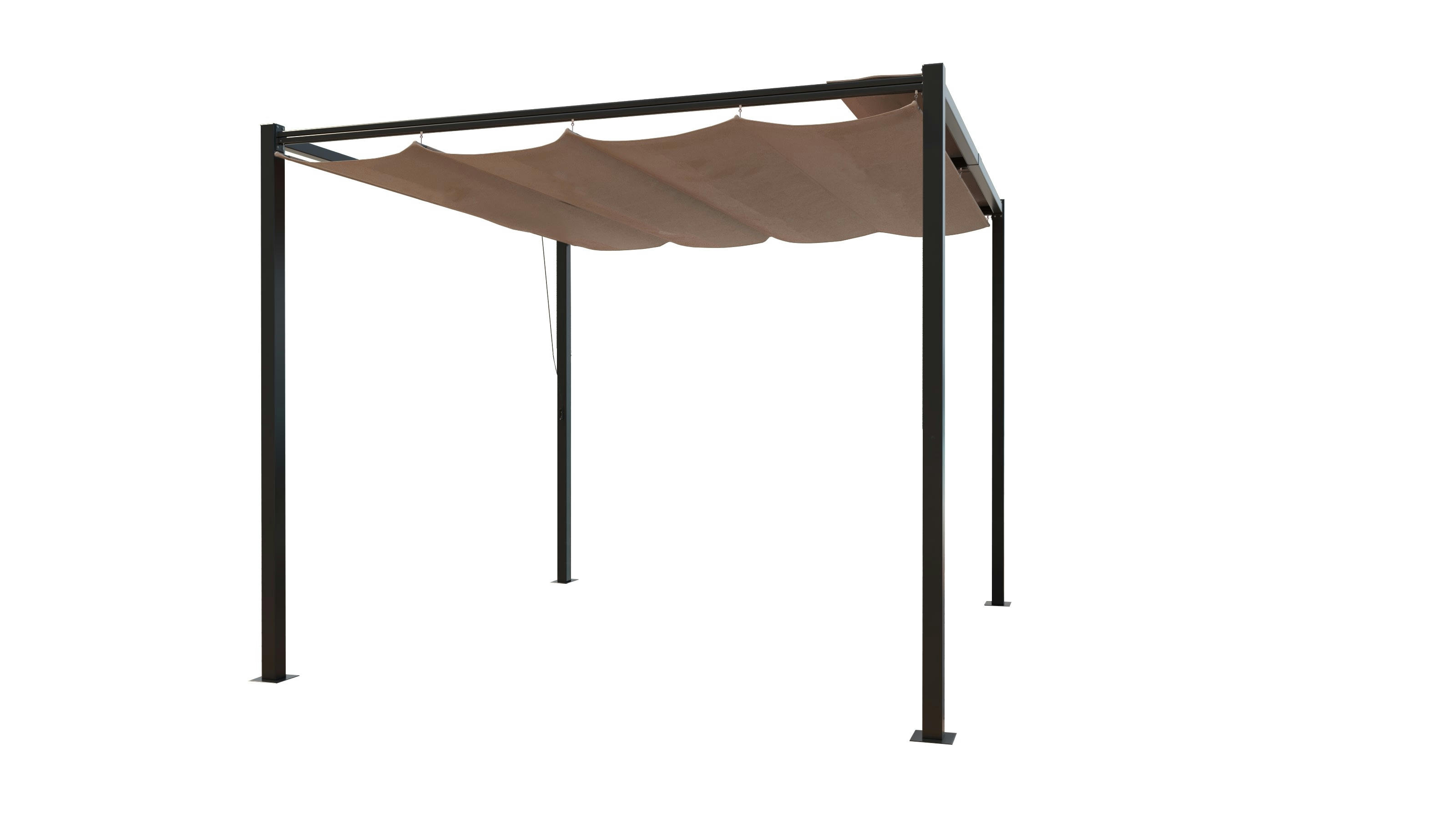 TUSA - Tonnelle autoportante 3 x 3 m en acier avec toile taupe