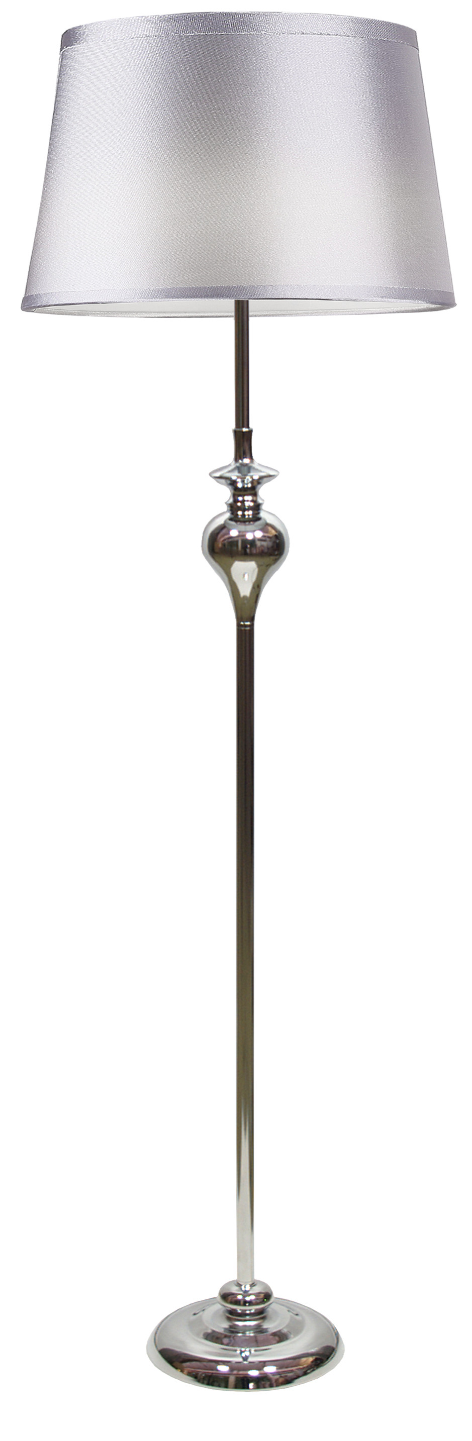 Lampa podłogowa PRIMA chromowy 1x60 e27 abażur srebrny
