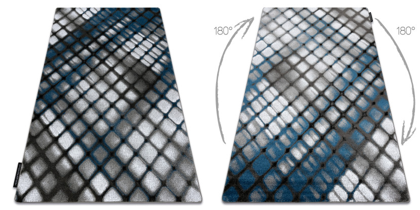Dywan INTERO REFLEX 3D Kratka niebieski 80x150 cm