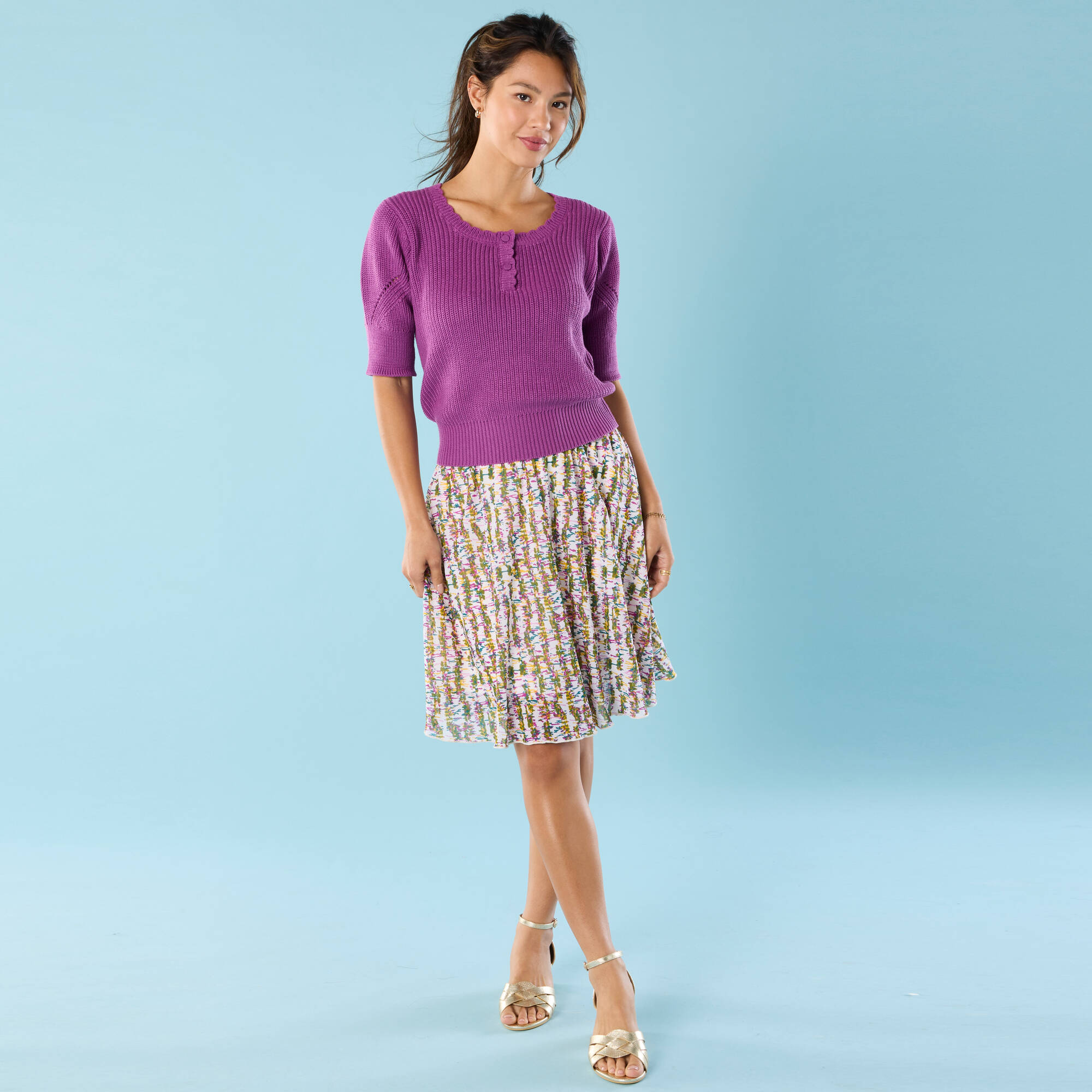Pull Spécial Petites col rond boutonné