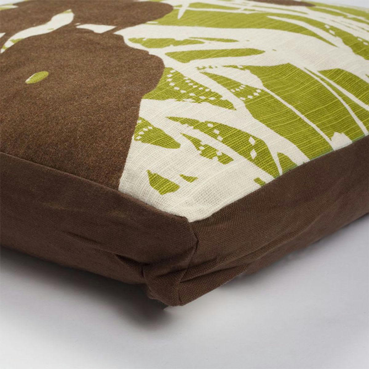 BAMBOU - Coussin 100% coton motifs bambous vert 40x40x6